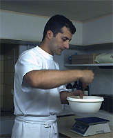Darko prepares the dough